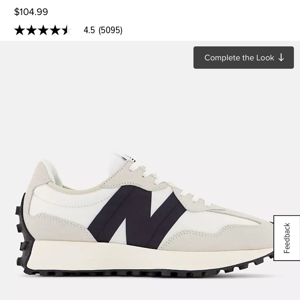 New Balance Cream and Black Sneakers